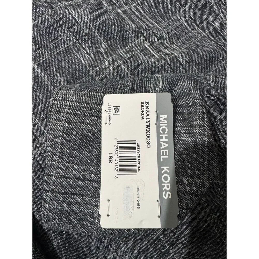 Michael Kors Youth Bkorba Plaid Classic Fit Suit Jacket Grey/Charcoal 18R